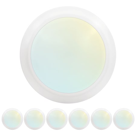 Luxrite 6 Inch LED Disk Light 5CCT 2700K-5000K 12.5W 1000LM Dimmable Damp Rated Energy Star ETL, 6PK LR23870-6PK